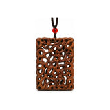 Lightning-Struck Jujube Wood Dragon Carving Pendant Necklace