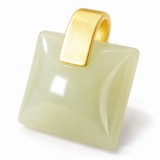 Sand Gold Enamel Square Mosaic Stud Earrings — Color & Geometry