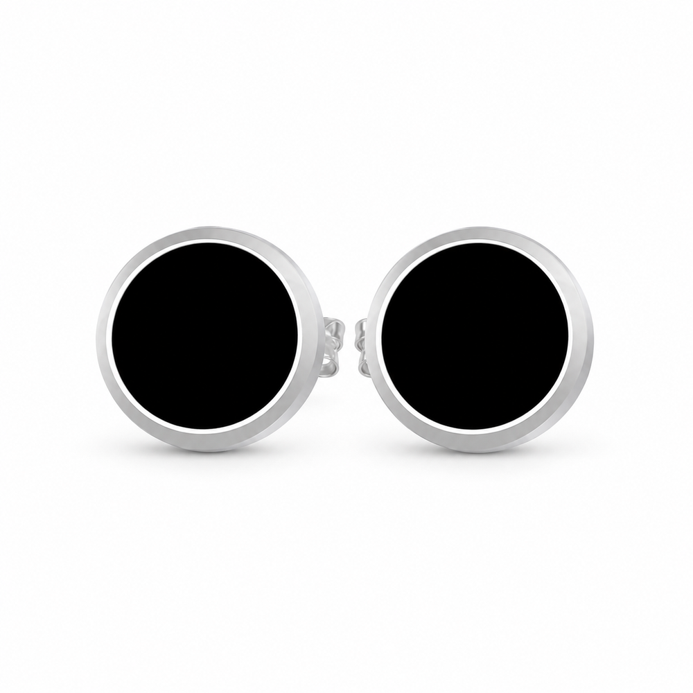 Midnight Circle Ohrstecker — Minimalistischer, dunkler Designerschmuck