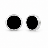 Midnight Circle Ohrstecker — Minimalistischer, dunkler Designerschmuck