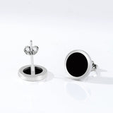 Midnight Circle Ohrstecker — Minimalistischer, dunkler Designerschmuck