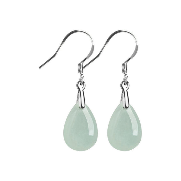Pale Green Teardrop Earrings — Calm & Natural Elegance