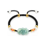 Blau-grünes Lotus-Naturstein-geflochtenes Armband