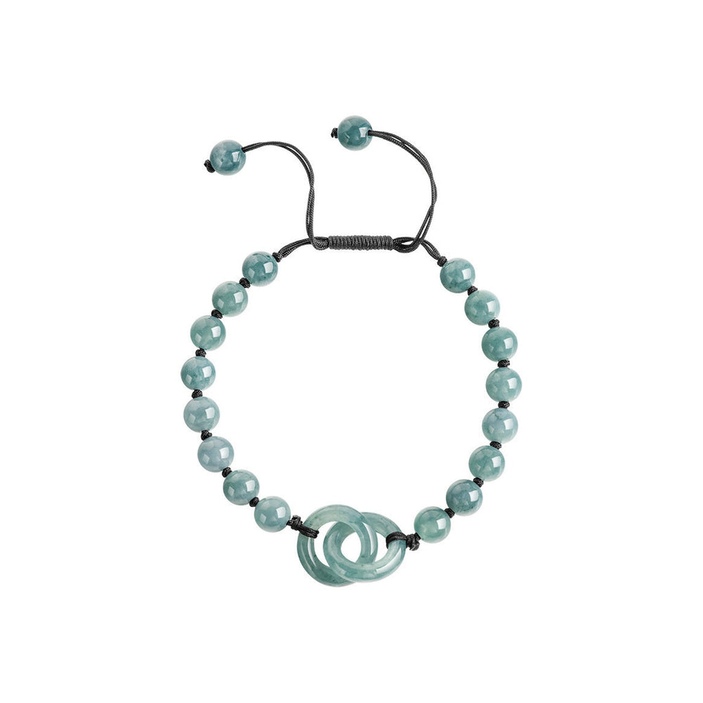 Blue Green Double Ring Bead Bracelet
