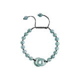 Blue Green Double Ring Bead Bracelet