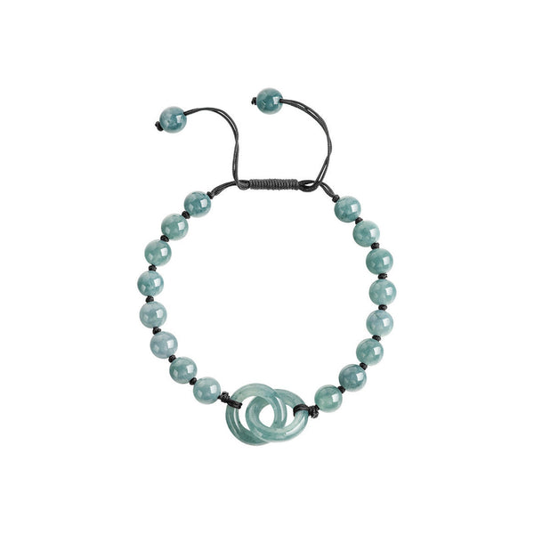 Blue Green Double Ring Bead Bracelet
