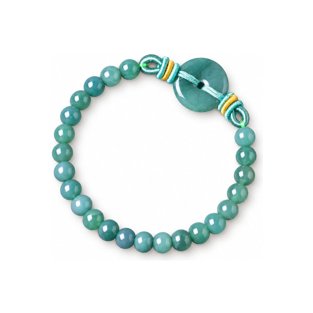 Blue Green Ring Natural Stone Bead Bracelet
