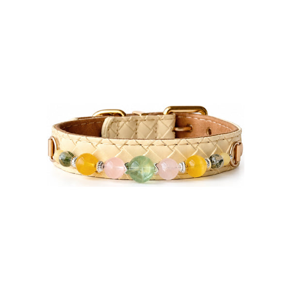Pastel Meadow Natural Stone Beaded Pet Collar