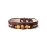 Chestnut Tiger Eye Natural Stone Pet Collar