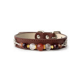 Herbstglut-Halsband mit Natursteinperlen für Haustiere