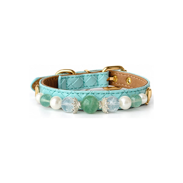 Mint Pearl Natural Stone Beaded Pet Collar