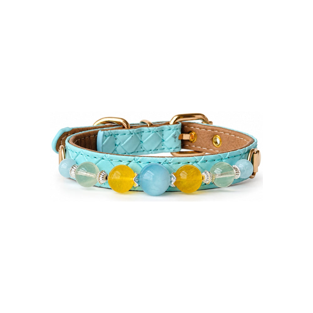 Jade Mist Natural Stone Beaded Pet Collar