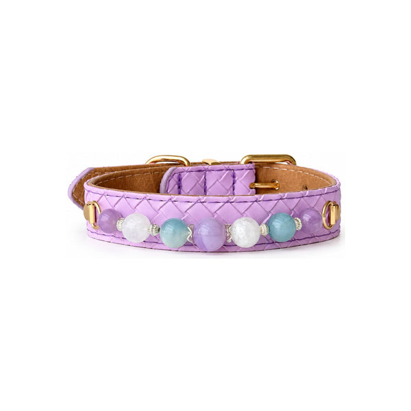 Lilac Sky Natural Stone Beaded Pet Collar
