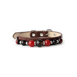 Smoky Ember Natural Stone Beaded Pet Collar