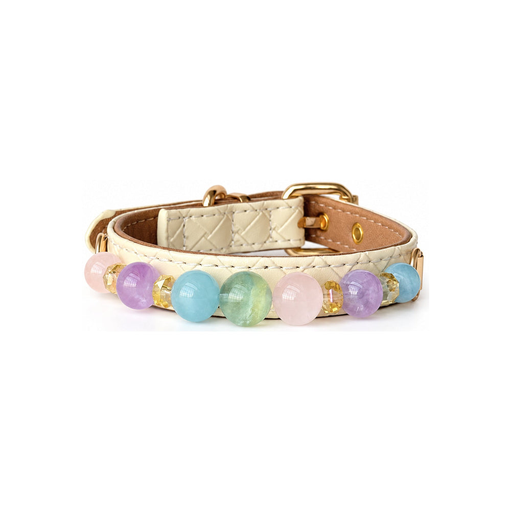 Pastel Prism Natural Stone Beaded Pet Collar