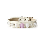 Lilac Snow Natural Stone Beaded Pet Collar