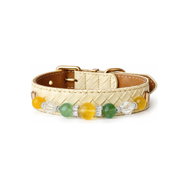 Citrus Garden Natural Stone Beaded Pet Collar
