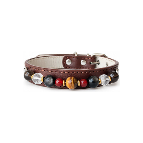 Autumn Mosaic Natural Stone Beaded Pet Collar