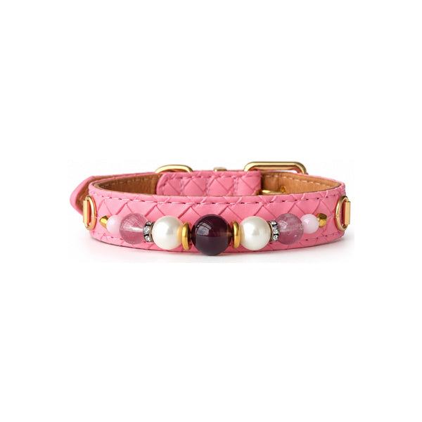 Pearl Dusk Natural Stone Beaded Pet Collar