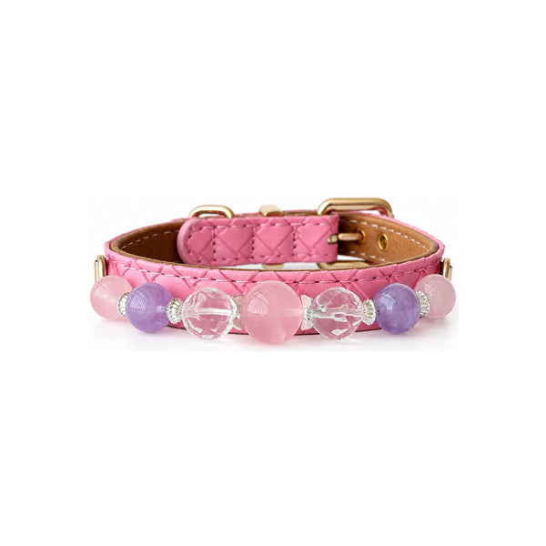 Blush Lavender Natural Stone Beaded Pet Collar