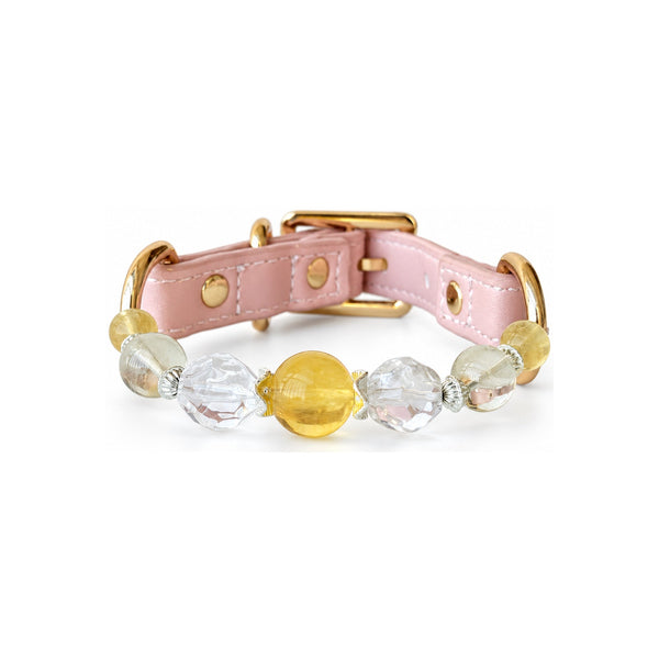 Golden Arc Natural Stone Beaded Pet Collar