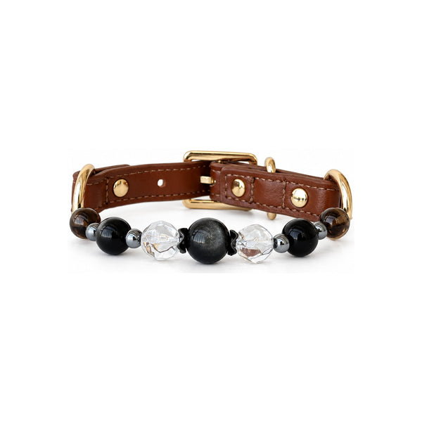 Smoky Prism Beaded Pet Collar