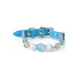 Moonlit Aqua Natural Stone Beaded Pet Collar