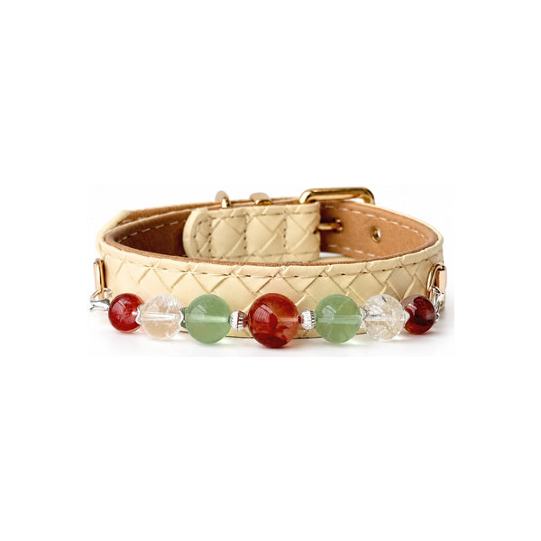 Golden Sand Natural Stone Beaded Pet Collar