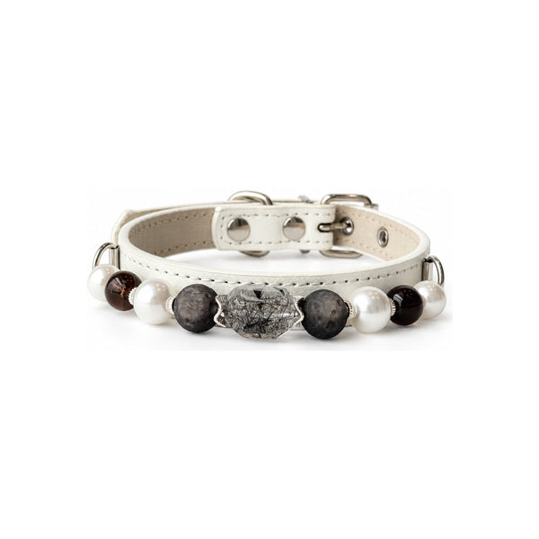 Coral Sunset Natural Stone Beaded Pet Collar