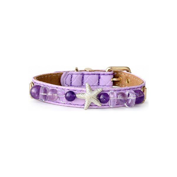 Halsband mit violetten Seestern-Natursteinperlen
