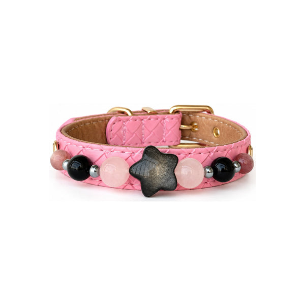 Midnight Blush Star Beaded Pet Collar