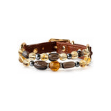 Smoky Honey Arc Beaded Pet Collar
