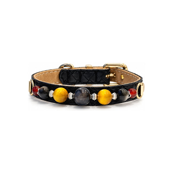 Mitternachtstiger-Halsband mit Perlen