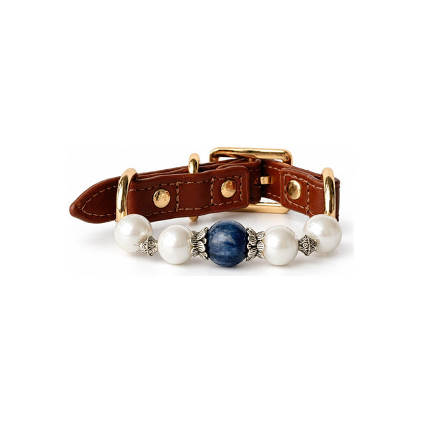 Blue Pearl Arc Beaded Pet Collar