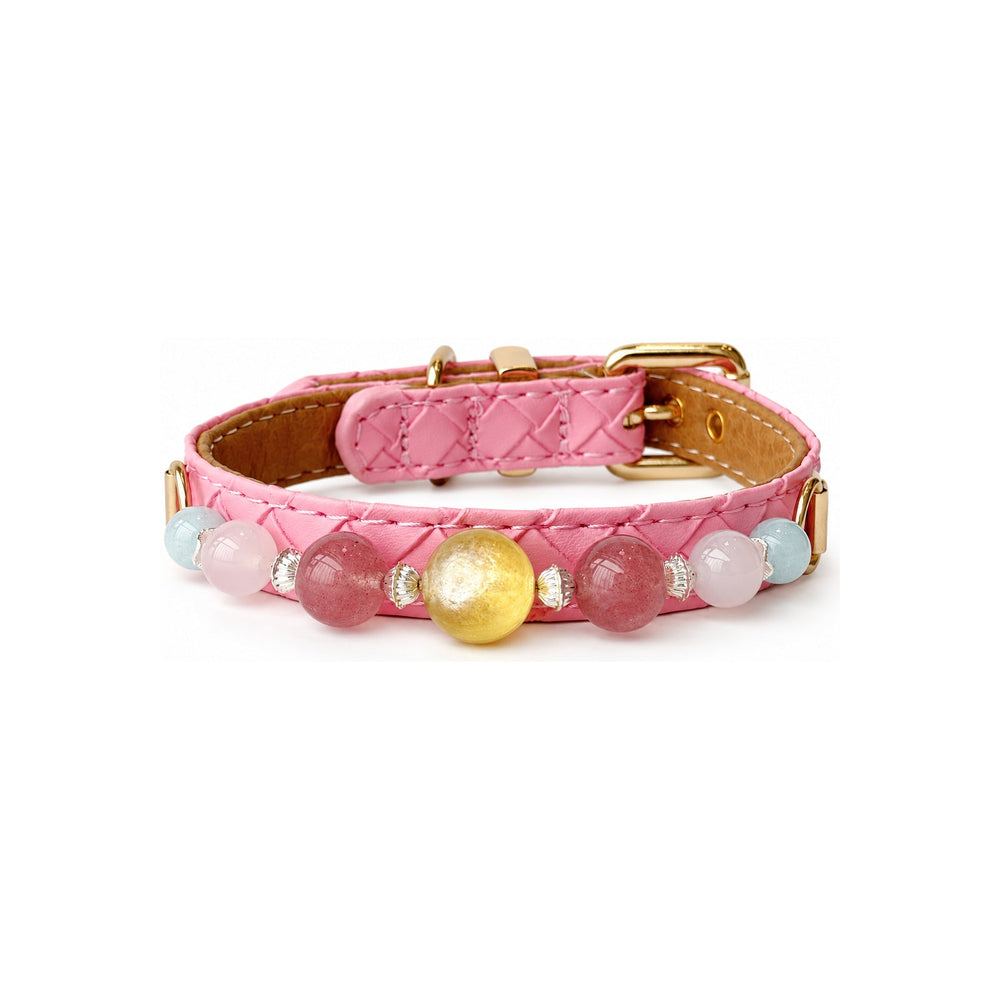Golden Rose Naturstein-Halsband mit Perlen für Haustiere