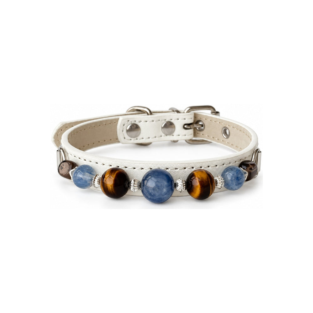Blaues Tiger-Perlenhalsband für Haustiere
