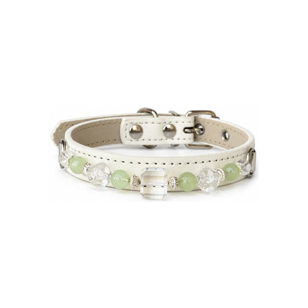 Green Clarity Beaded Pet Collar
