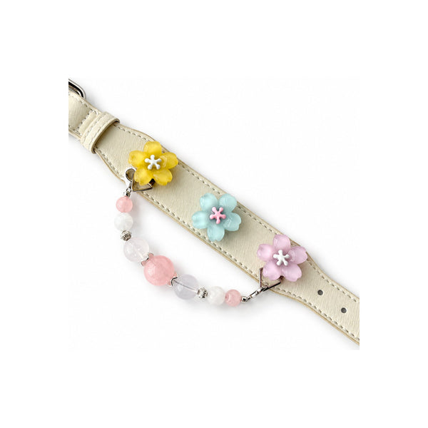 Perlen-Halsband für Haustiere „Pink Meadow Blossom“