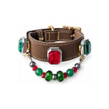 Green Scarlet Facet Beaded Pet Collar