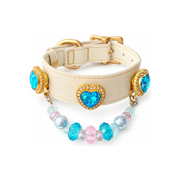 Halsband mit herzförmigen Perlen in Ocean Blush