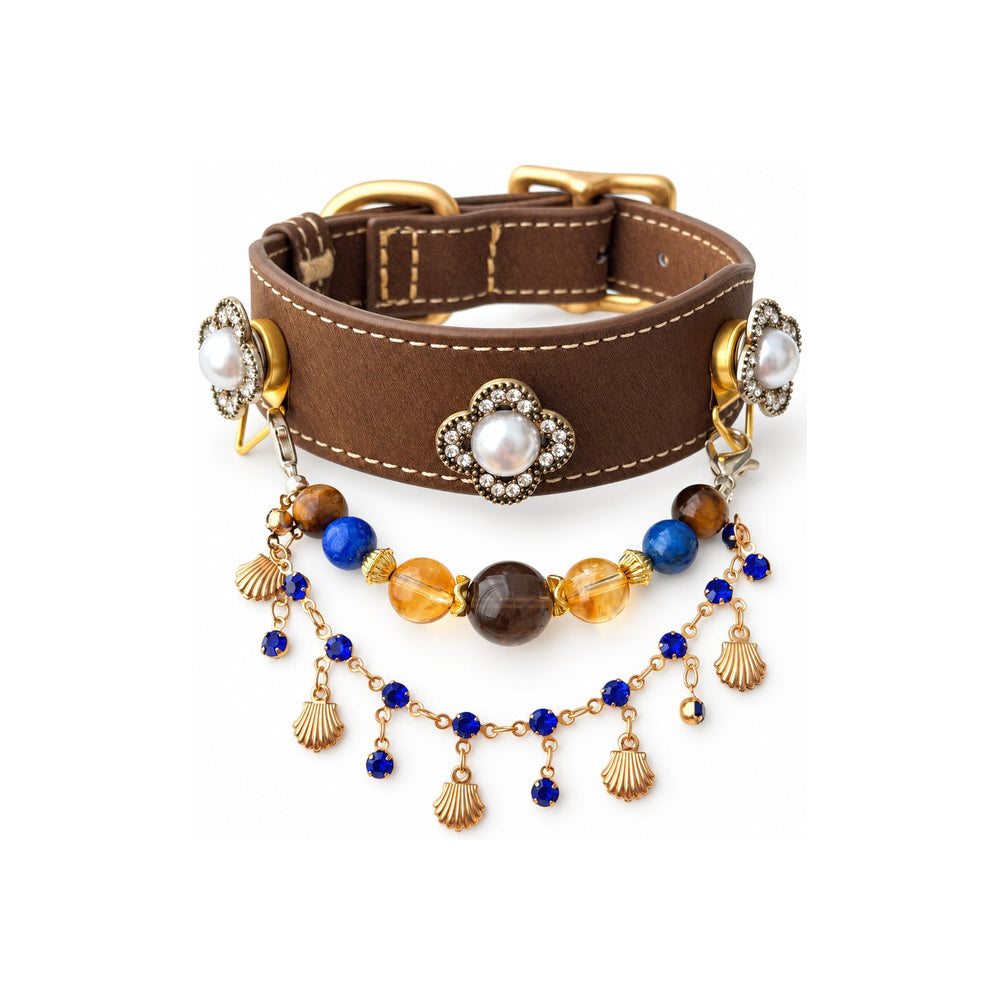 Perlen-Halsband „Coastal Dusk Charm“ für Haustiere