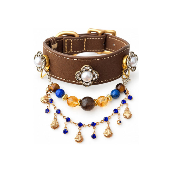 Perlen-Halsband „Coastal Dusk Charm“ für Haustiere