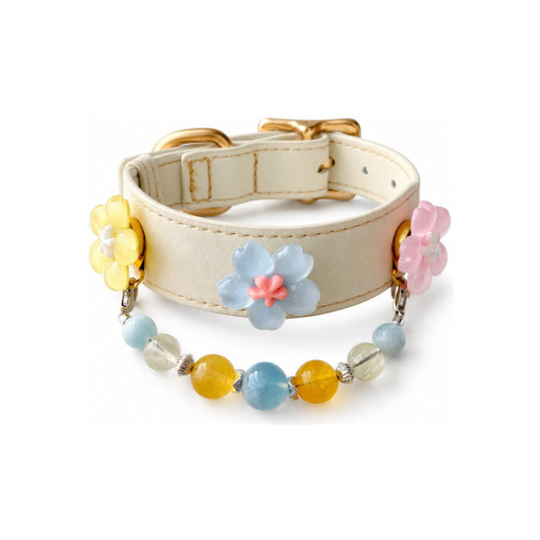 Aqua Sonnenblumen-Perlenhalsband für Haustiere