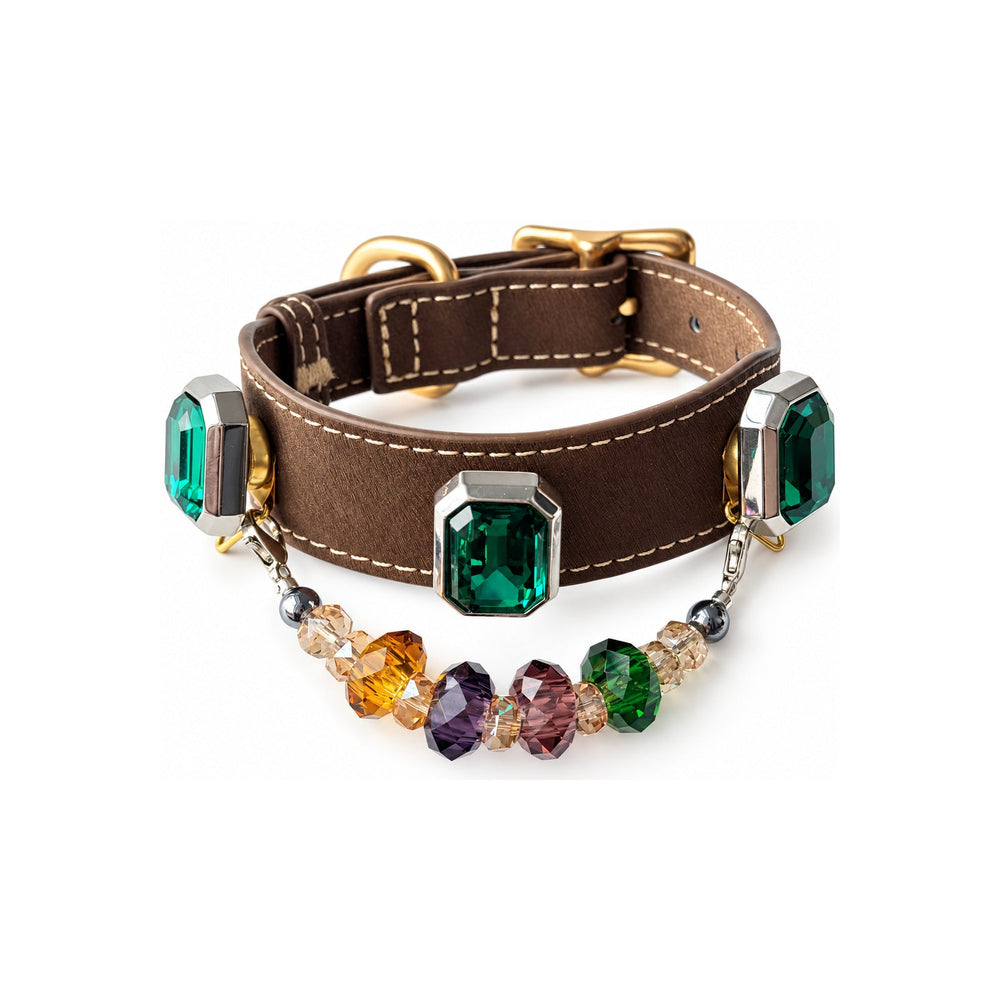 Autumn Prism Facet Beaded Pet Collar