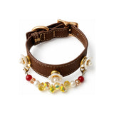 Halsband für Haustiere mit goldenen Regentropfen-Perlen