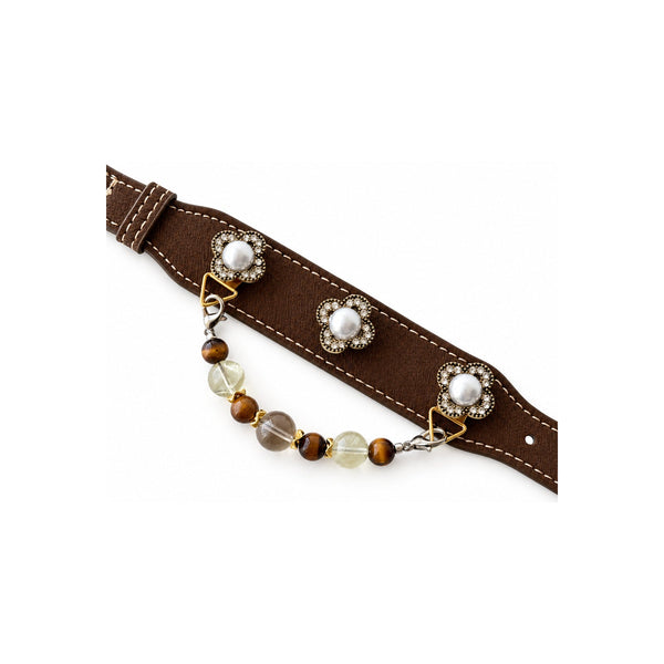 Halsband mit rauchfarbenen Tigerblüten-Perlen