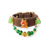 Golden Reindeer Grove Beaded Pet Collar