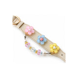Pastellfarbenes Prismen-Blüten-Halsband mit Perlen