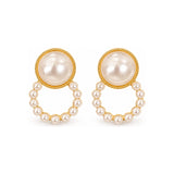 Pearl-Look Circle Drop Earrings — Classic Elegant Jewelry