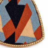 Burgundy Geometric Pattern Drop Earrings